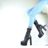 DAMEN-ANKLE BOOTS MIT PLATEAU UND BLOCKABSATZ IN SCHWARZ